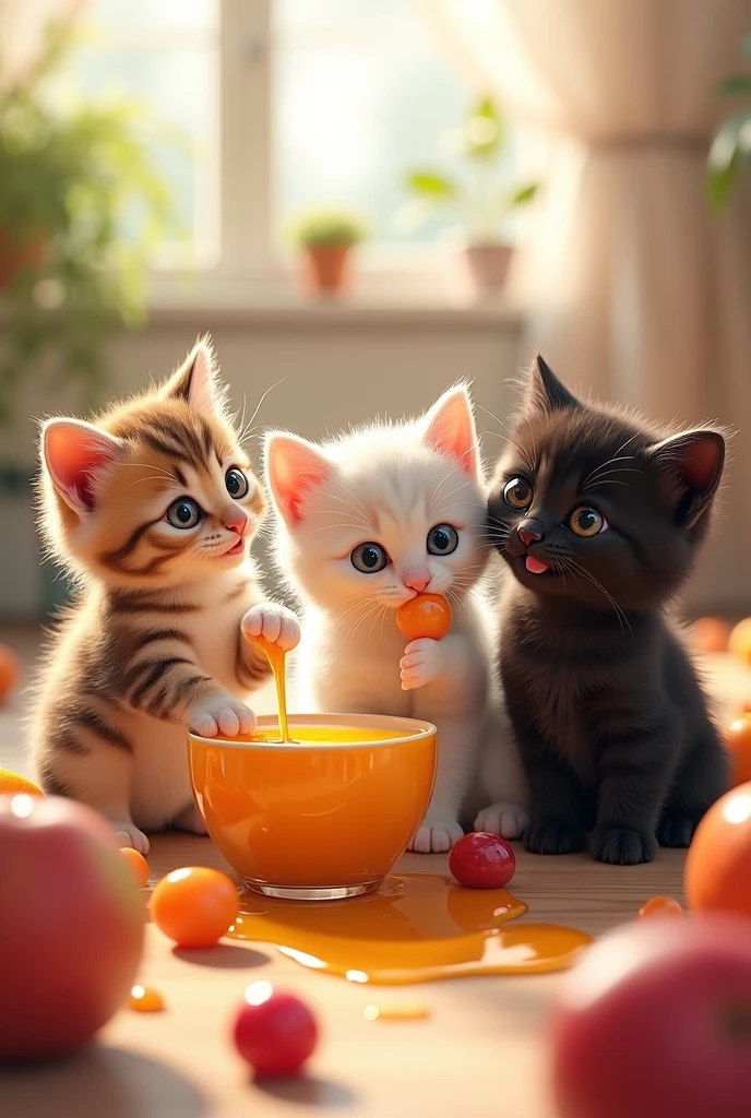 make three little kittens with juice