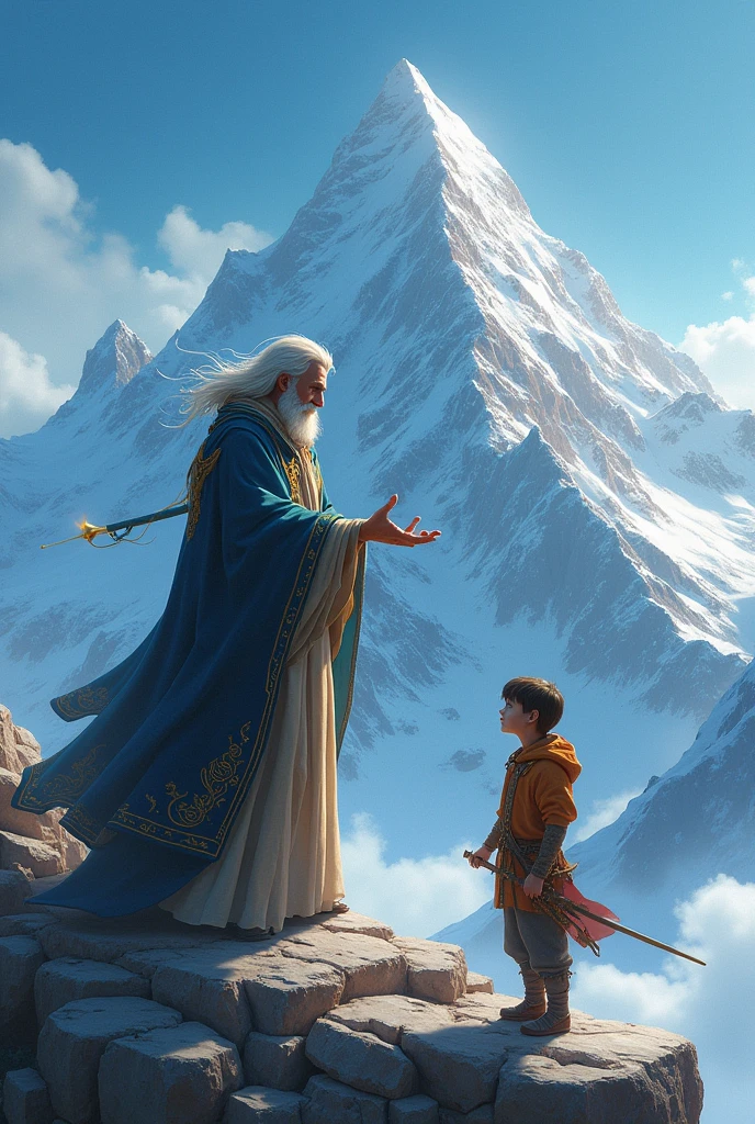 The magician reveals the location of the Life Flower on a mountain peak and warns Kid of the final test.