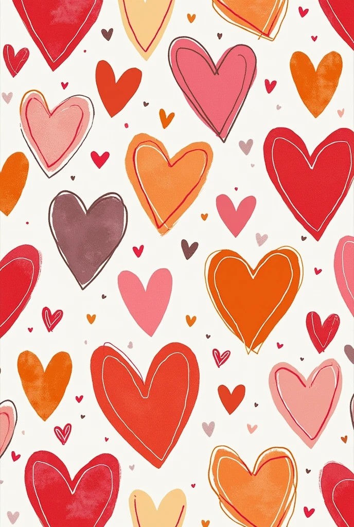 Can you create me a heart print for dress fabric in colored illustration?