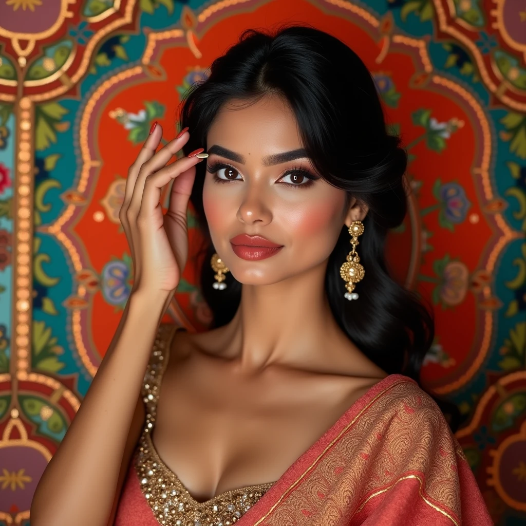threading image for salon promotion for Indian market