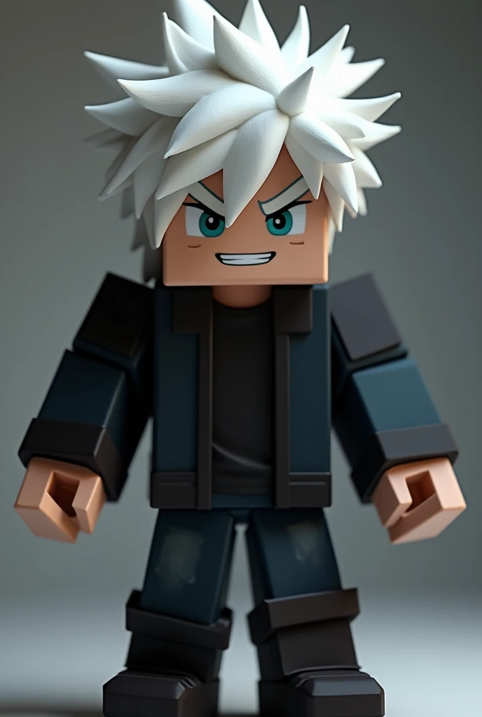 Minecraft avatar male black clothes white hair