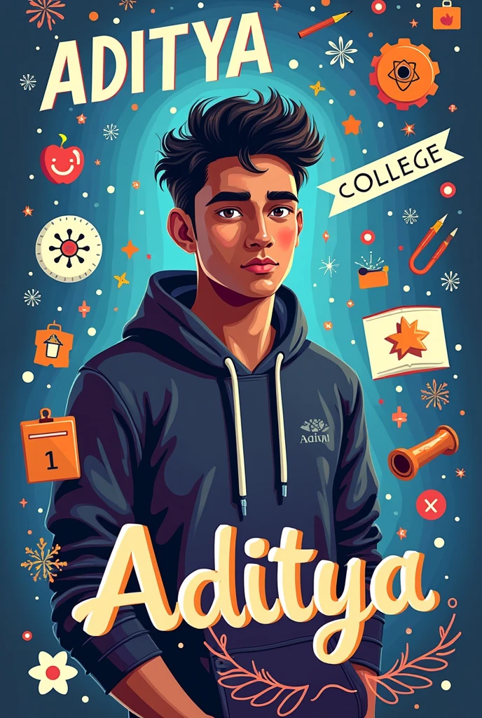 Aditya L1 poster maker for college project 