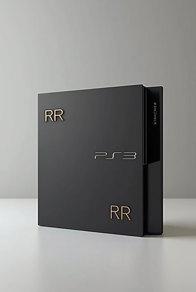Custom PS3 case that has the letters PS3 in one corner and the letter RR in the other