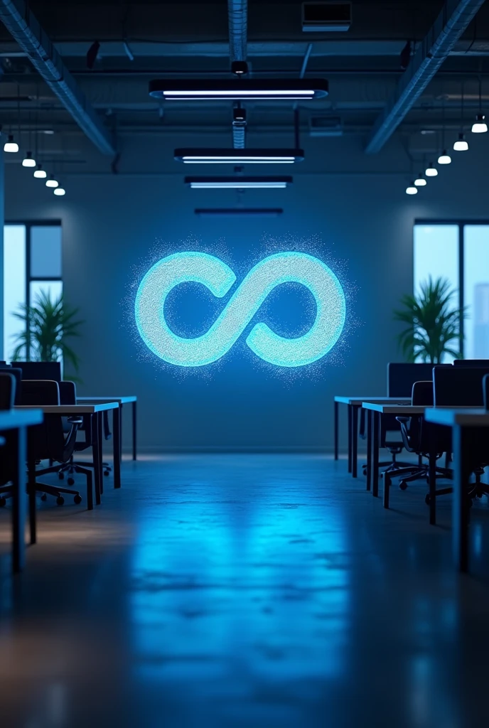 Infinity power logo in the office