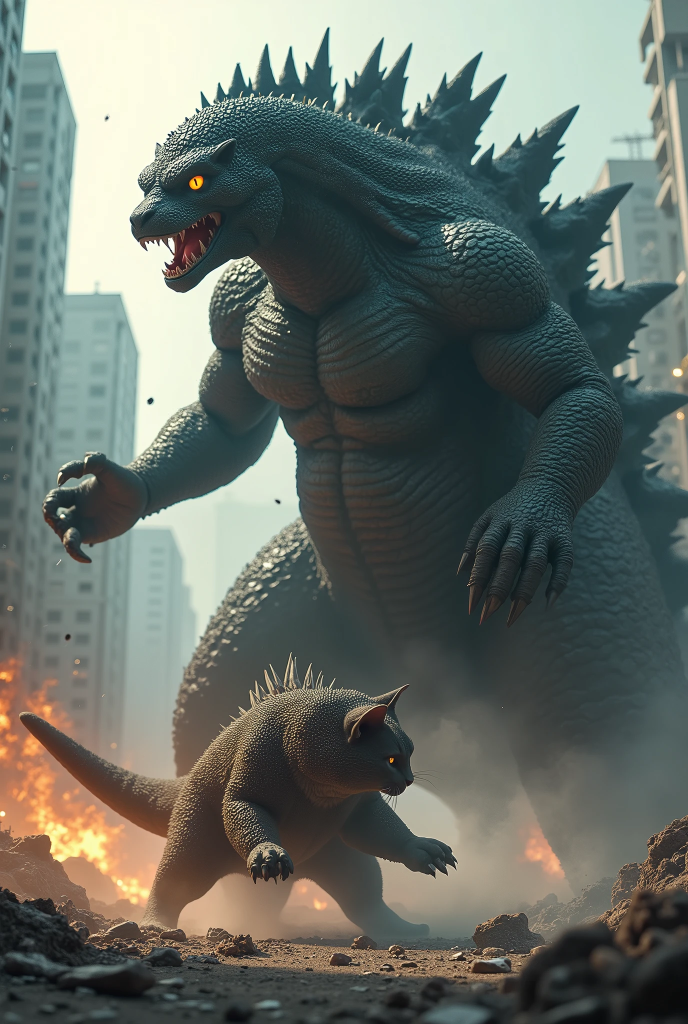 Killer Cat Fights Godzilla