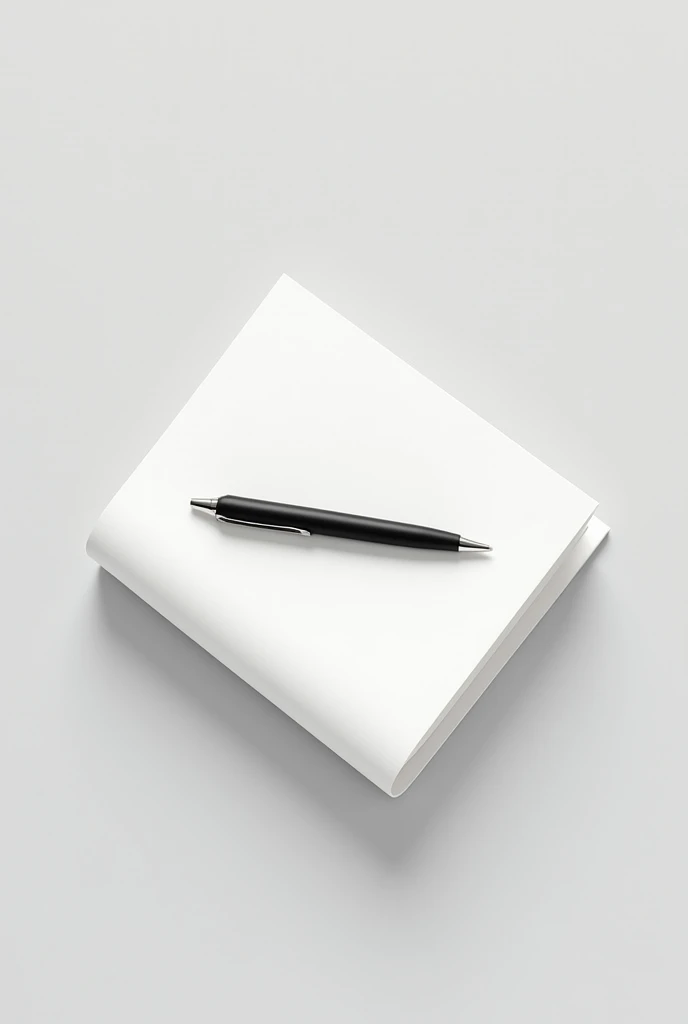 A white diary with black pen