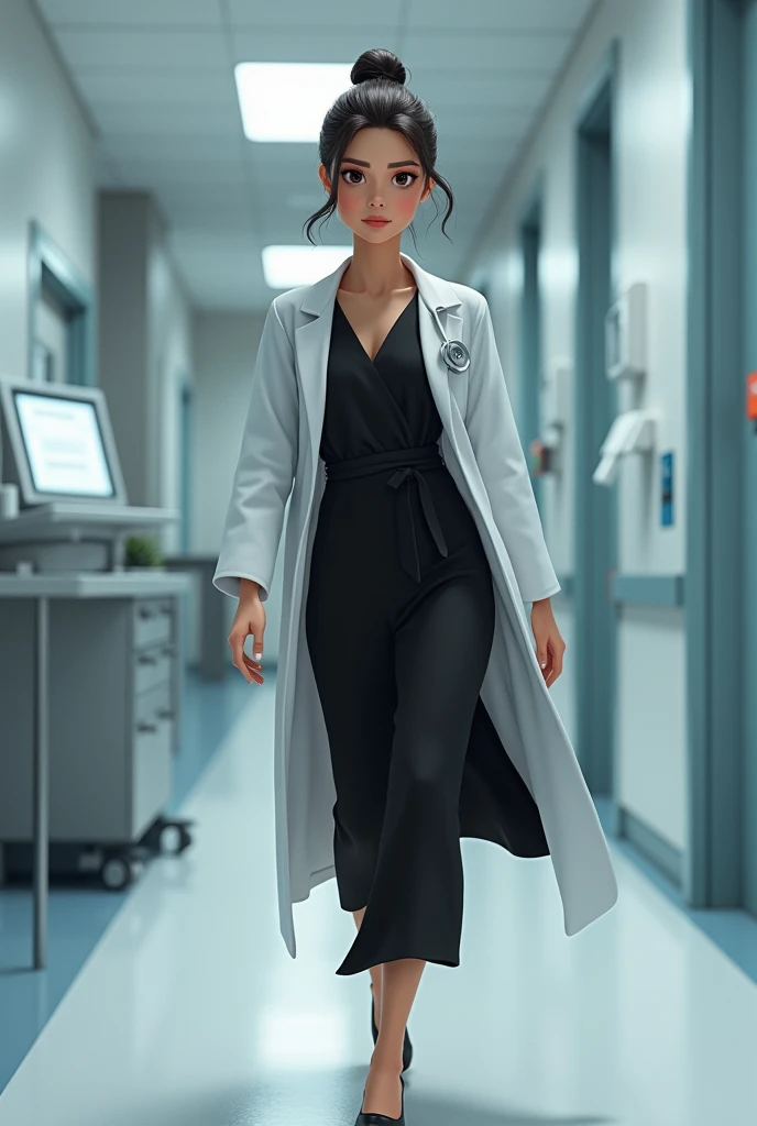 Docter in black dress animation