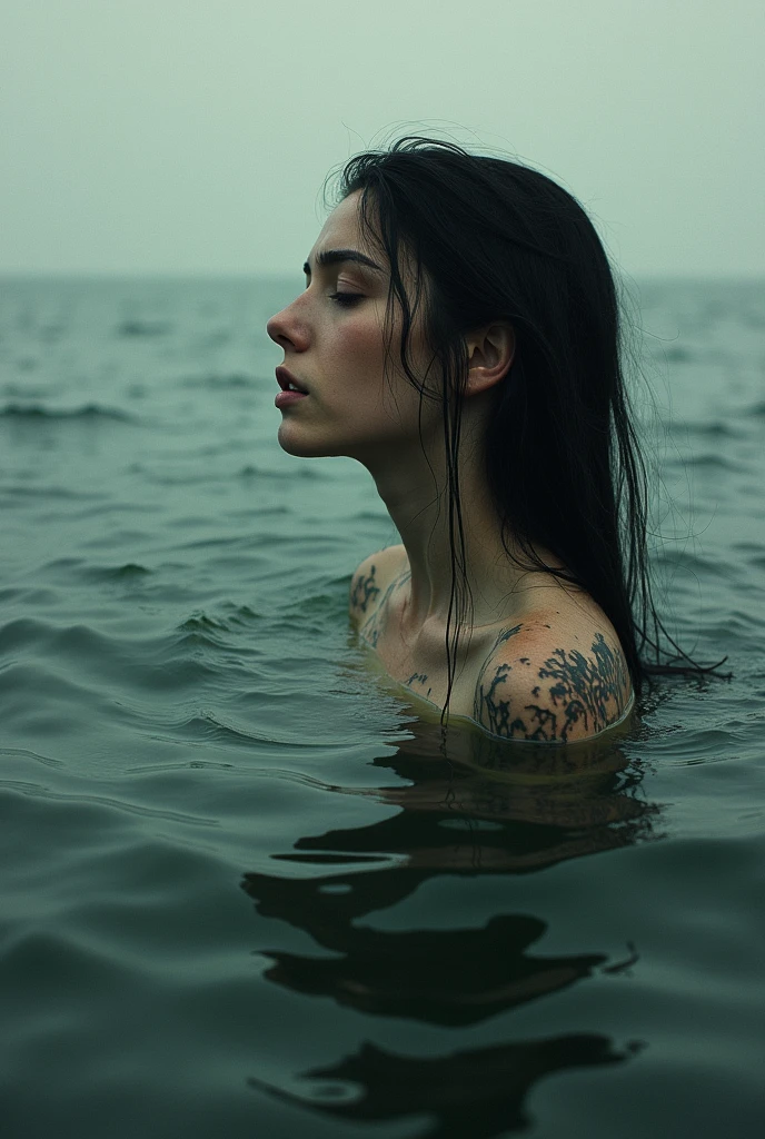 Create a tattoo about a person who is drowning in their sorrows but in solitude, never tells anyone anything