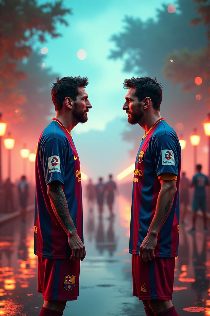 Messi is chatting with Messi.