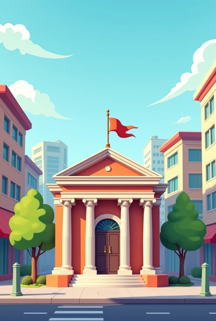 Give me basic animated background image of bank in 2d
