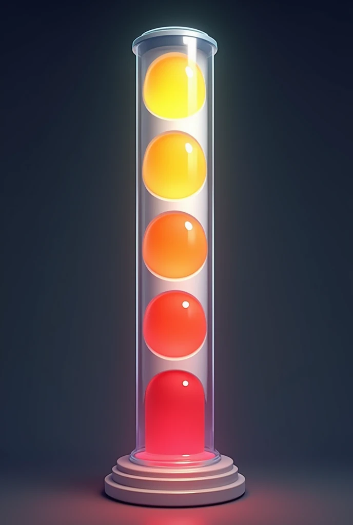 Create a cylindrical shape progress segmented bar UI with 5 equal segments, resembling a vertical thermometer. The bar should fill in 5 distinct segments, changing colors as it fills. At the halfway point (3 segments filled), the UI should display an unlocked '50% Discount Scratch Card' reward, and when fully filled (all 5 segments), it should display an unlocked 'Free Plate' reward. The bar is designed with a clean, modern aesthetic, using vibrant colors like yellow, white, and red to indicate different levels of progress. The background should be simple and minimalistic to emphasize the progress bar."