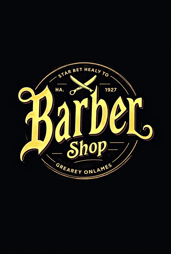 I want you to make a logo with lettering type letters that says Bad Blood Barbershop in gold colors