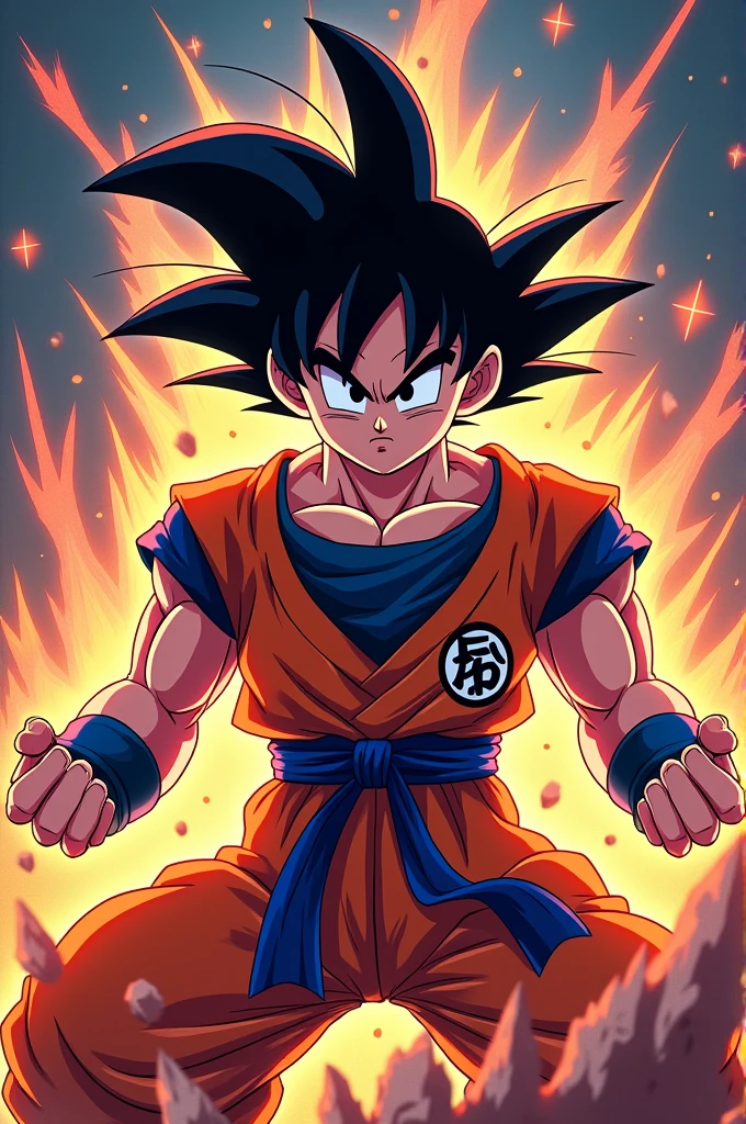 Make a logo of Goku anime character 