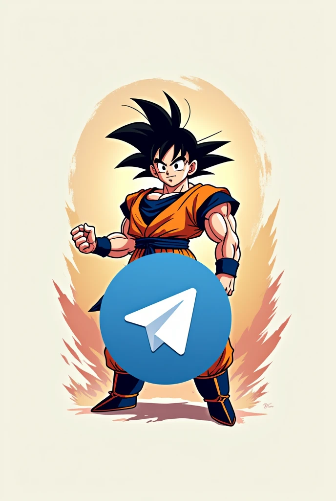 Make a logo of Goku anime character named Goku Army with telegram logo