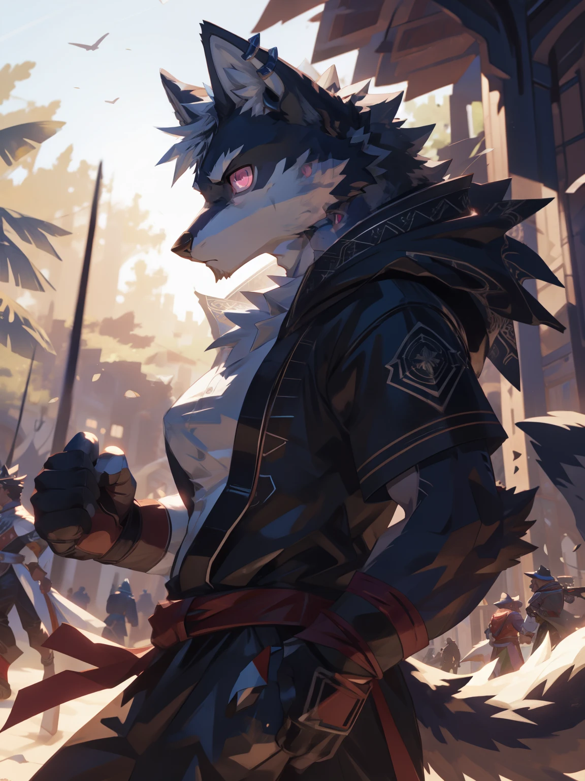 Pink eye, Detailed eyes, dynamic lighting, heavy shadows