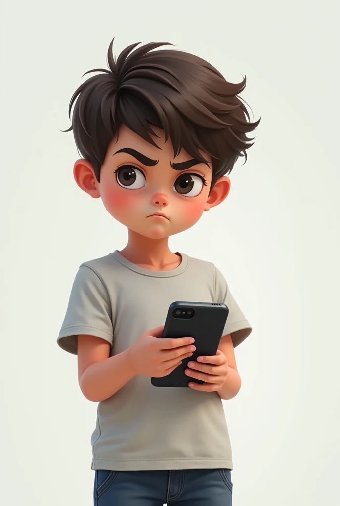 A boy hate smartphone 