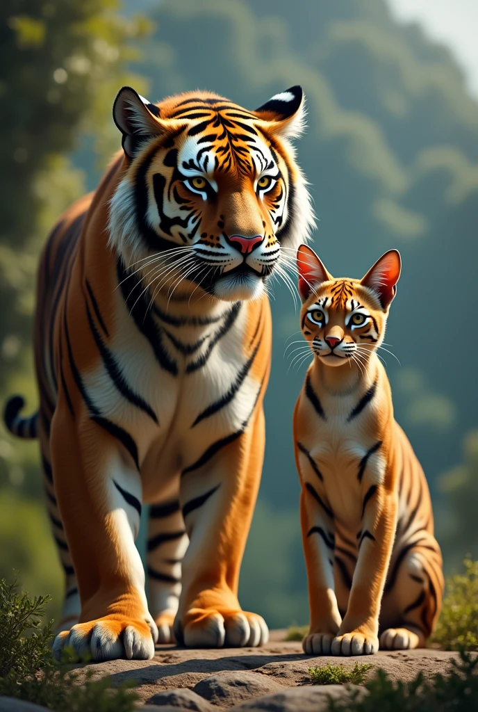 Tiger on a Puma cat