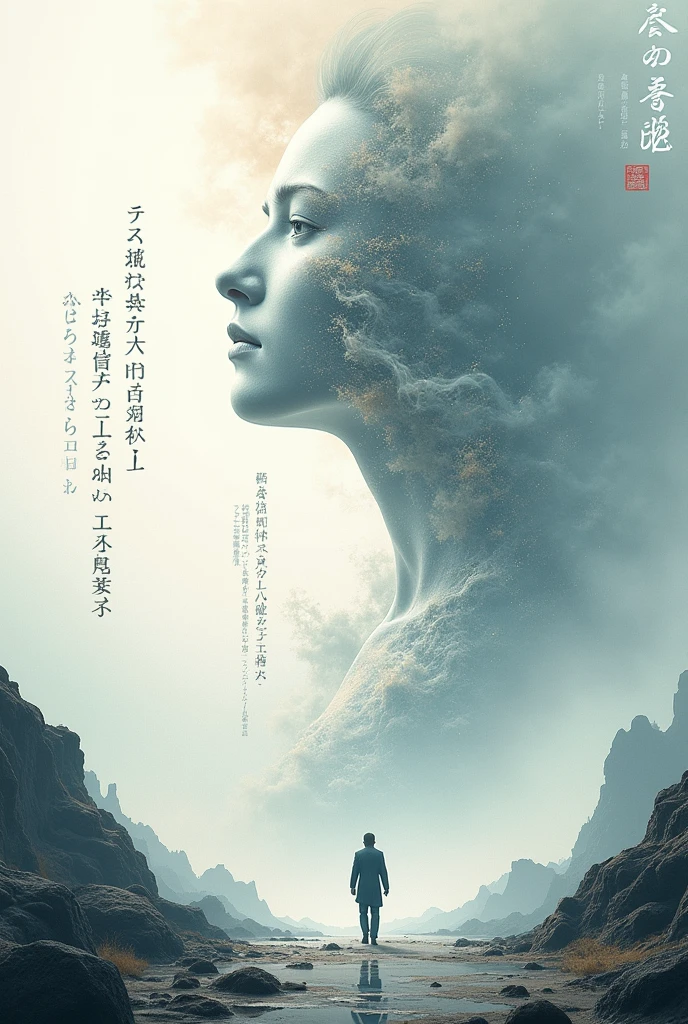 I want to create image which shows transitions of chinese written novel content to english written