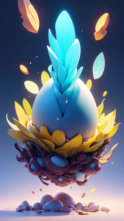 1 Monster Egg floating in the air, no base.. The image should be sharp and detailed, with beautiful colors.