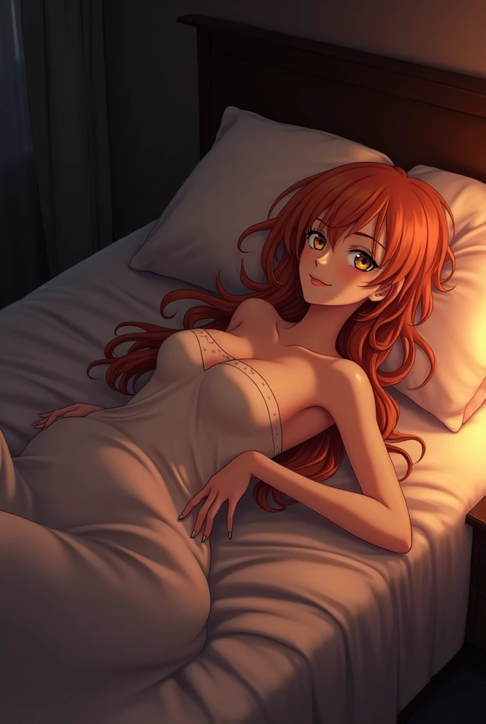 Nami in bed horny cogiendo