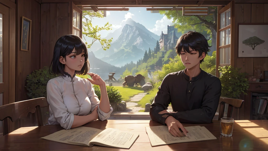 ((Logo, Astonishing, 8K, On the table, RAW photos, Astonishing, Top quality, Photorealistic and Very detailed CG Integrated, high quality, Very detailed, Narrative Poems, Particle Effects, dynamic effect, Text border depth, Movie Lighting, lens flare, Ray Tracing, On the table, real: 1.4, Ultra HD: 1.2, real, real)), fantasy, Anatomically correct, wind, The beauty and splendor of mountains and forests, The silence of the world, Lakeside, 美丽的自然wind景, wind, Ginkgo tree, Ginkgo leaves flying, Ginkgo biloba。