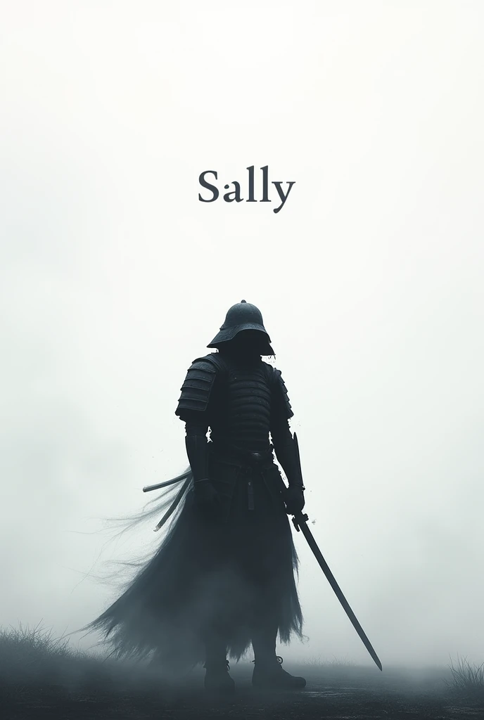 um samurai dark e uma frase branca escrito sally


