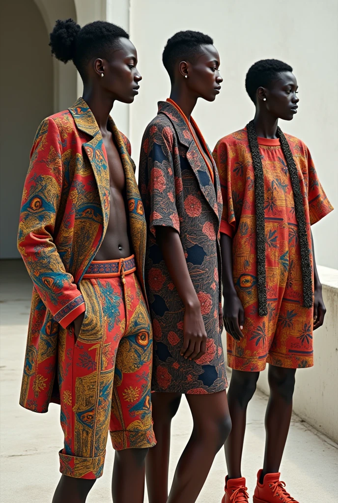 I would like to create a fusion between the Balenciaga clothing style and designs from the Kuna culture of Panama.