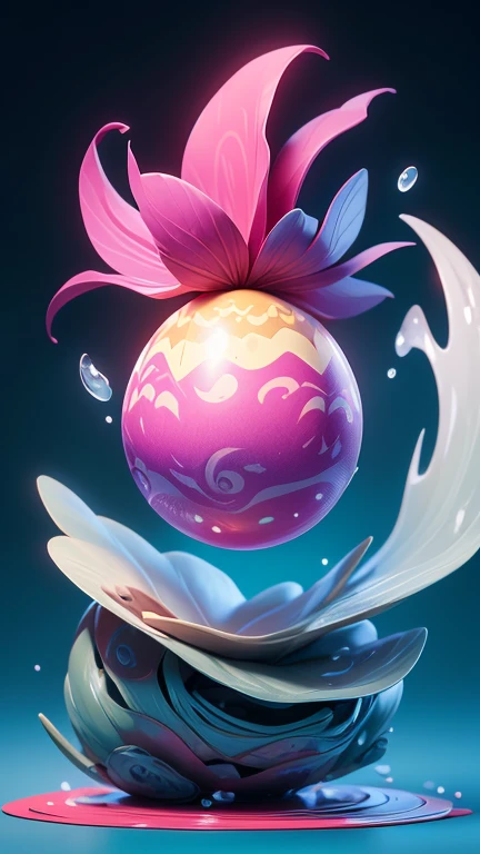 1 Monster Egg floating in the air, no base.. The image should be sharp and detailed, with beautiful colors.Exotic patterns