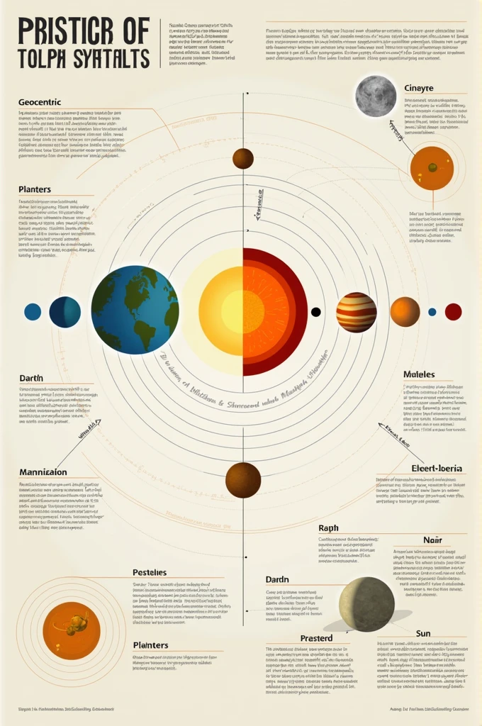 Geocentric model vs Heliocentric model Infographics 
