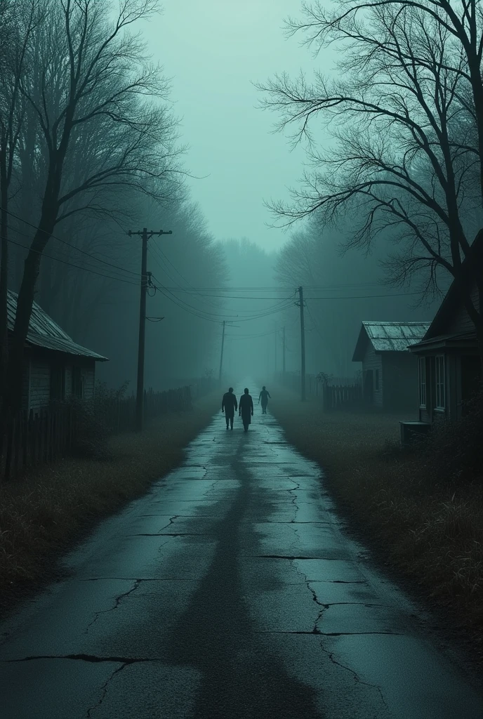 Horror road in the village