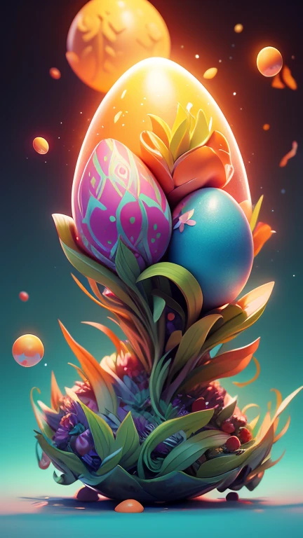 1 Monster Egg floating in the air, no base.. The image should be sharp and detailed, with beautiful colors.Exotic patterns