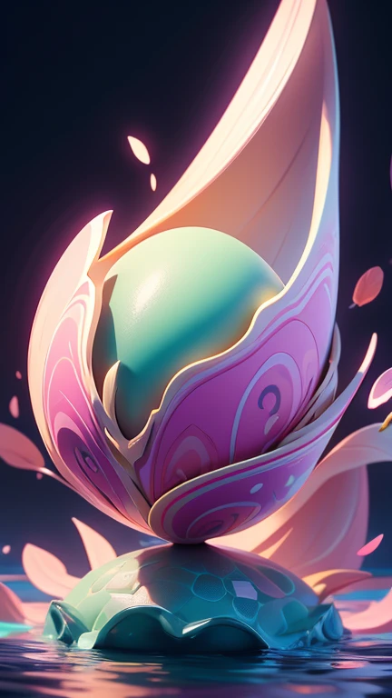 1 Monster Egg floating in the air, no base.. The image should be sharp and detailed, with beautiful colors.Exotic patterns