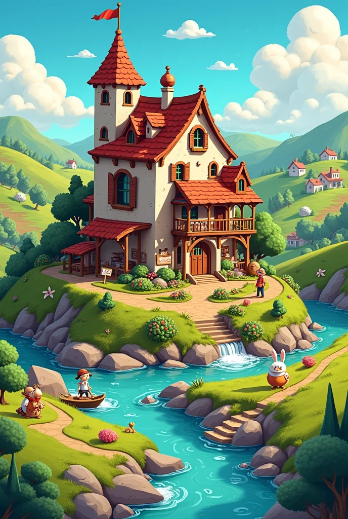 the mill of sabandia , make it like a cartoon