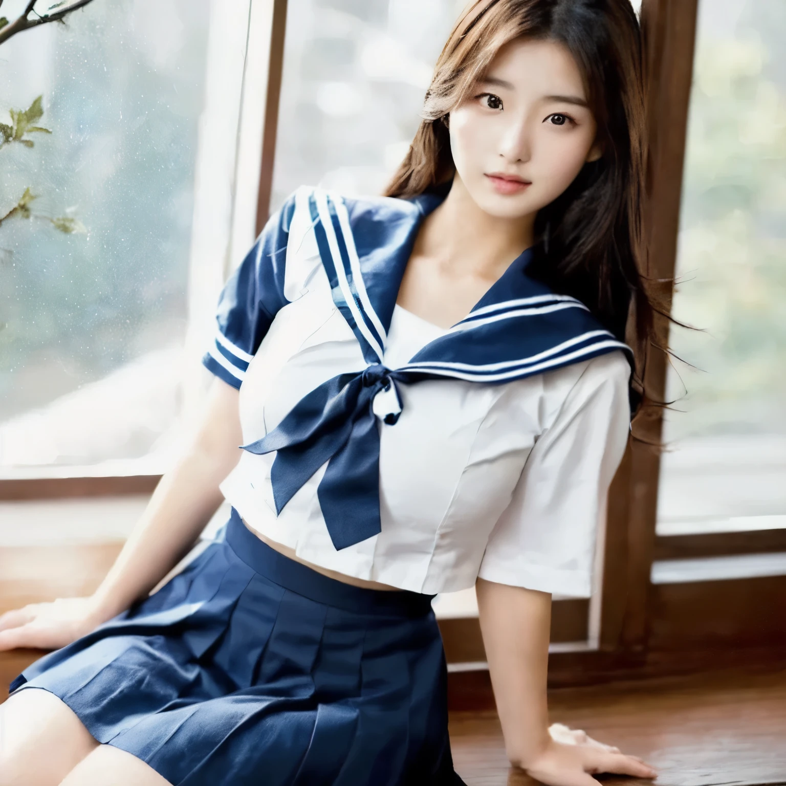1 girl,athletic body,muscular body, female body,shoulders,broad shoulders,extremely huge breast,abs,extremely thick thigh,very big thigh,extremely big hips,extremely huge hips,extremely beautiful girl,very cute girl,super beautiful girl,arafed asian girl, beautiful south korean woman, korean girl, gorgeous young korean woman, sporty physique, beautiful young korean woman, beautiful asian girl, korean woman, gorgeous chinese model, sexy body, jaeyeon nam, attractive sporty physique, fitness model, japanese goddess, fit girl, japanese model, sexy girlb asian woman in sailor's clothes sitting on window sill, Korean Girls, Girl in uniform, Sailor suit, Japanese girls uniform, Beautiful Korean Women, wearing Japanese School Uniform, Asian Girl, Gorgeous Young Korean Woman, Cute school girl, Young Asian, beautiful asian, Japanese Model, JK Uniform, Japanese School Uniform, Wearing uniform