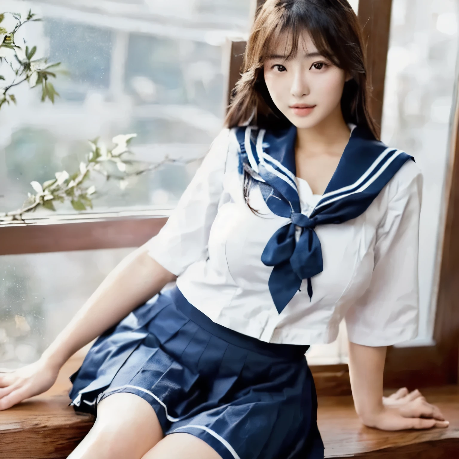 1 girl,athletic body,muscular body,adult female body,shoulders,broad shoulders,extremely huge breast,abs,extremely thick thigh,very big thigh,extremely big hips,extremely huge hips,extremely beautiful girl,very cute girl,super beautiful girl,arafed asian girl, beautiful south korean woman, korean girl, gorgeous young korean woman, sporty physique, beautiful young korean woman, beautiful asian girl, korean woman, gorgeous chinese model, sexy hot body, jaeyeon nam, attractive sporty physique, fitness model, japanese goddess, fit girl, japanese model, sexy girl,Arab asian woman in sailor's clothes sitting on window sill, Korean Girls, Girl in uniform, Sailor suit, Japanese girls uniform, Beautiful Korean Women, wearing Japanese School Uniform, Asian Girl, Gorgeous Young Korean Woman, Cute school girl, Young Asian, beautiful asian, Japanese Model, JK Uniform, Japanese School Uniform, Wearing uniform
