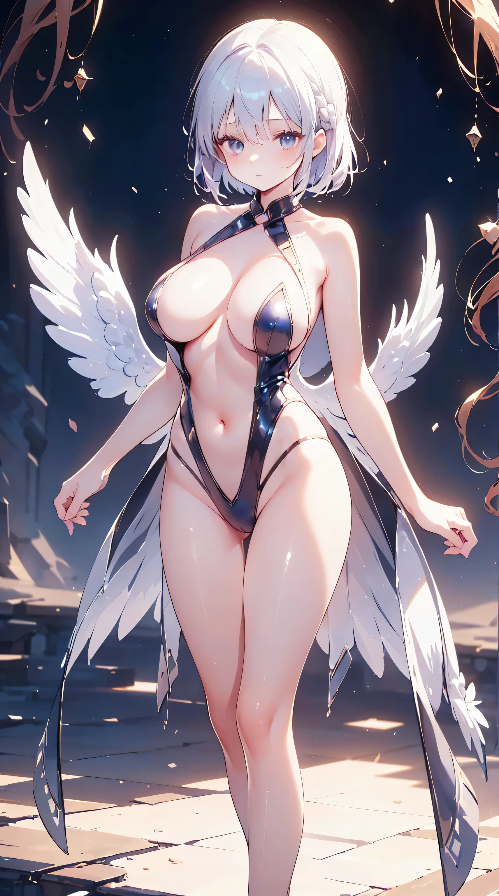 Ultra-high resolution, 8k,high quality,,(Ultra-short stature,Gargari body,((Evelyn)),Slender,cowboy hat , ((no hat:1.3)),Cute hairstyle),(Landscape angle,Cunning Hand),(iridescent light,soft shadow,Anime Painting,thin line drawing),One Little Woman,(((Big Breasts))),
