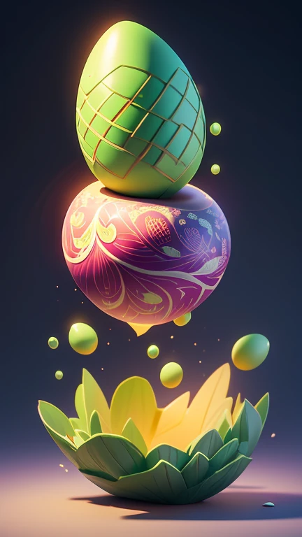 1 Monster Egg floating in the air, no base.. The image should be sharp and detailed, with beautiful colors.Exotic patterns