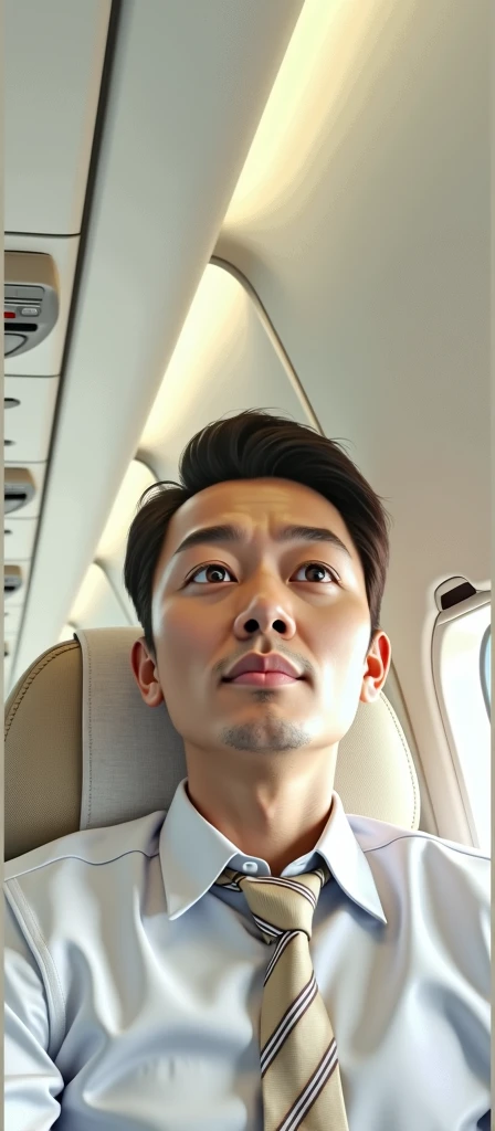 Make me a photo of me seating besides of an airplane's window