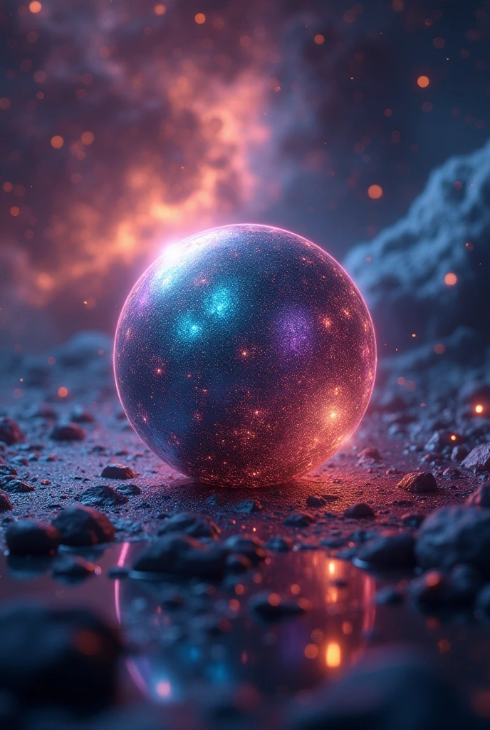Metal number 43 with moving space background