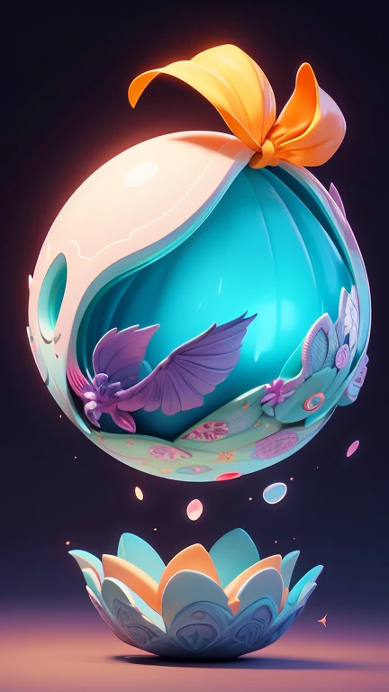 1 Monster Egg floating in the air, no base.. The image should be sharp and detailed, with beautiful colors.Exotic patterns