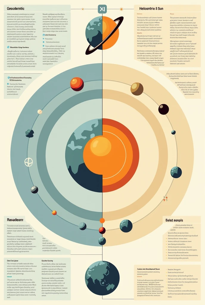 Geocentric model vs Heliocentric model Infographics 