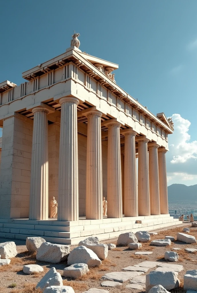 The Patheno, a magnificent building with pillars in Athens, is the most famous example of Greece's architecture