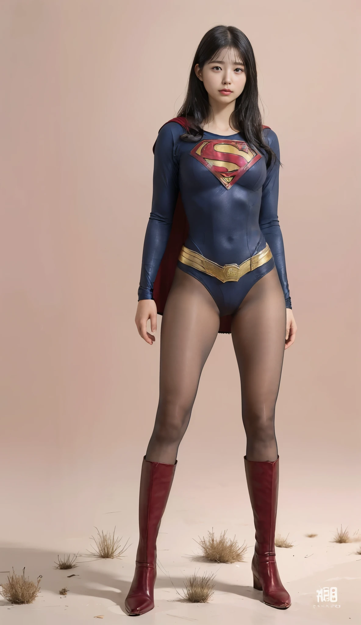 No background、(((Beautiful legs in black tights.)))、(((Legalize the beauty of your suffering face)))、((((Make the most of your original images)))、(((Supergirl Costume)))、(((Beautiful Hair)))、(((suffering)))、(((Please wear black tights....、Wear red boots)))、((Best image quality、8k))、((Highest quality、8k、masterpiece:1.3))、(((Preserve background )))、Sharp focus:1.2、Beautiful woman with perfect figure:1.4、Slim Abs:1.2、Wet body:1.5、Highly detailed face and skin texture、8k