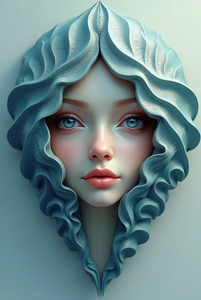Shell with female face logo

