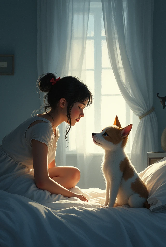 

When they woke, they saw her there,  
Tilly won with gentle care