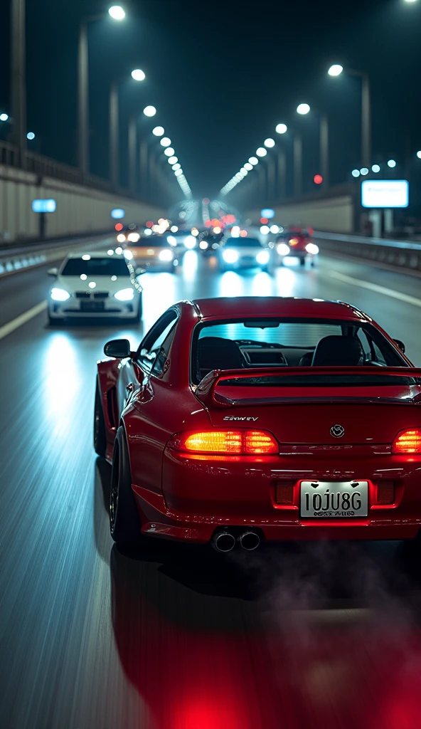 Car photography, RAW photo, Veilside Supra, toyota, VS Lancer Evolution, Mitsubishi, VS FD3, Mazda, VS civic, sling, VS GT-R, nissan, VS Impreza Sports, subaru, BREAK Nighttime Shuto Expressway Battle, Long Exposure,