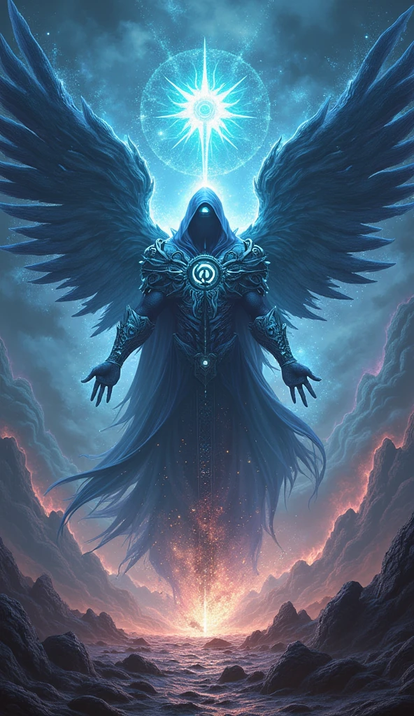 Phone wallpaper magical, fantasy style word "F.Q Hero".