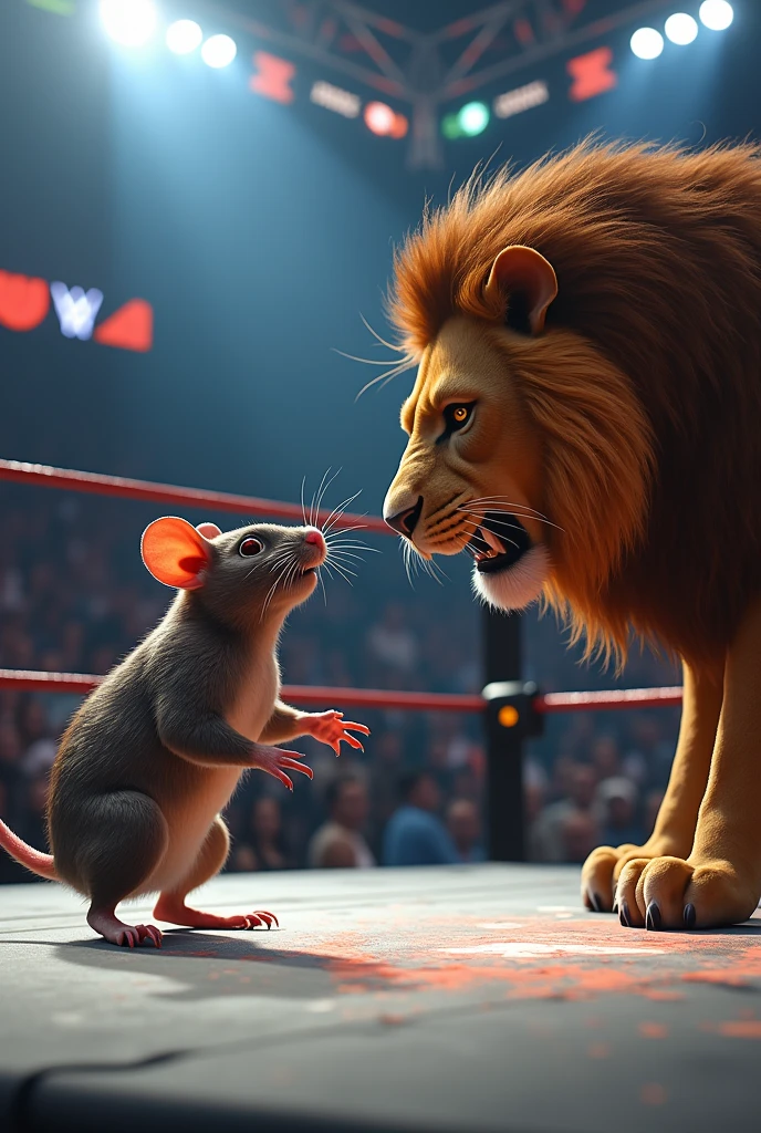 Rat vs lion fight wwe ring