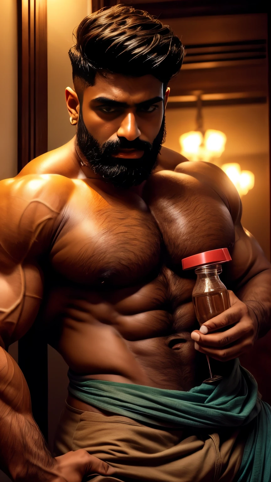 Indian gurjar gay man sucking nipple of another man