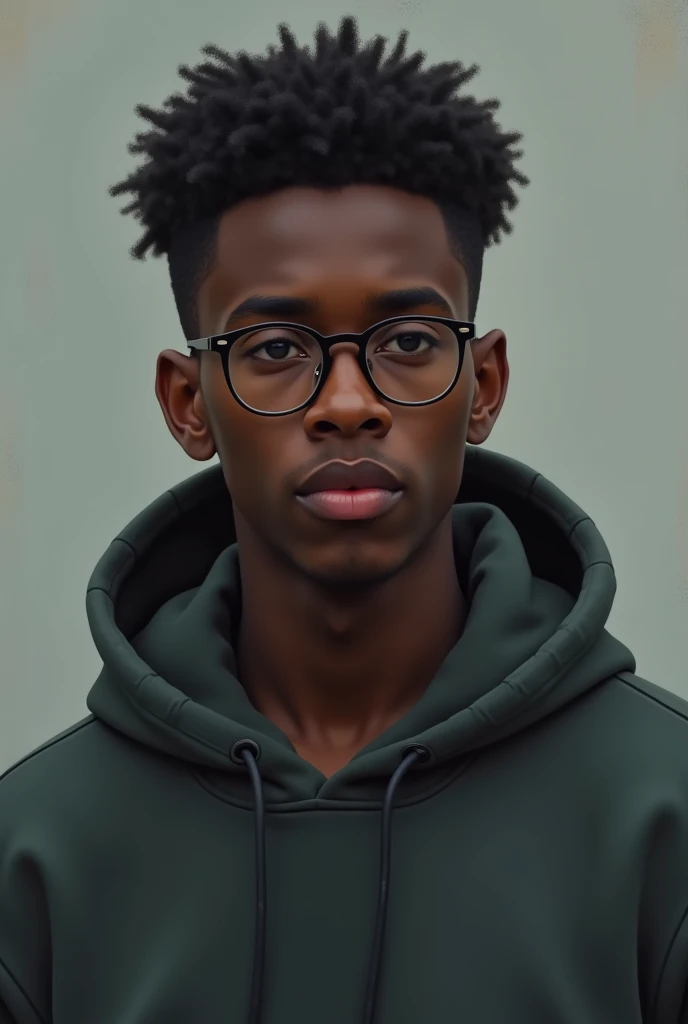 africa america male with glass and hoodie
